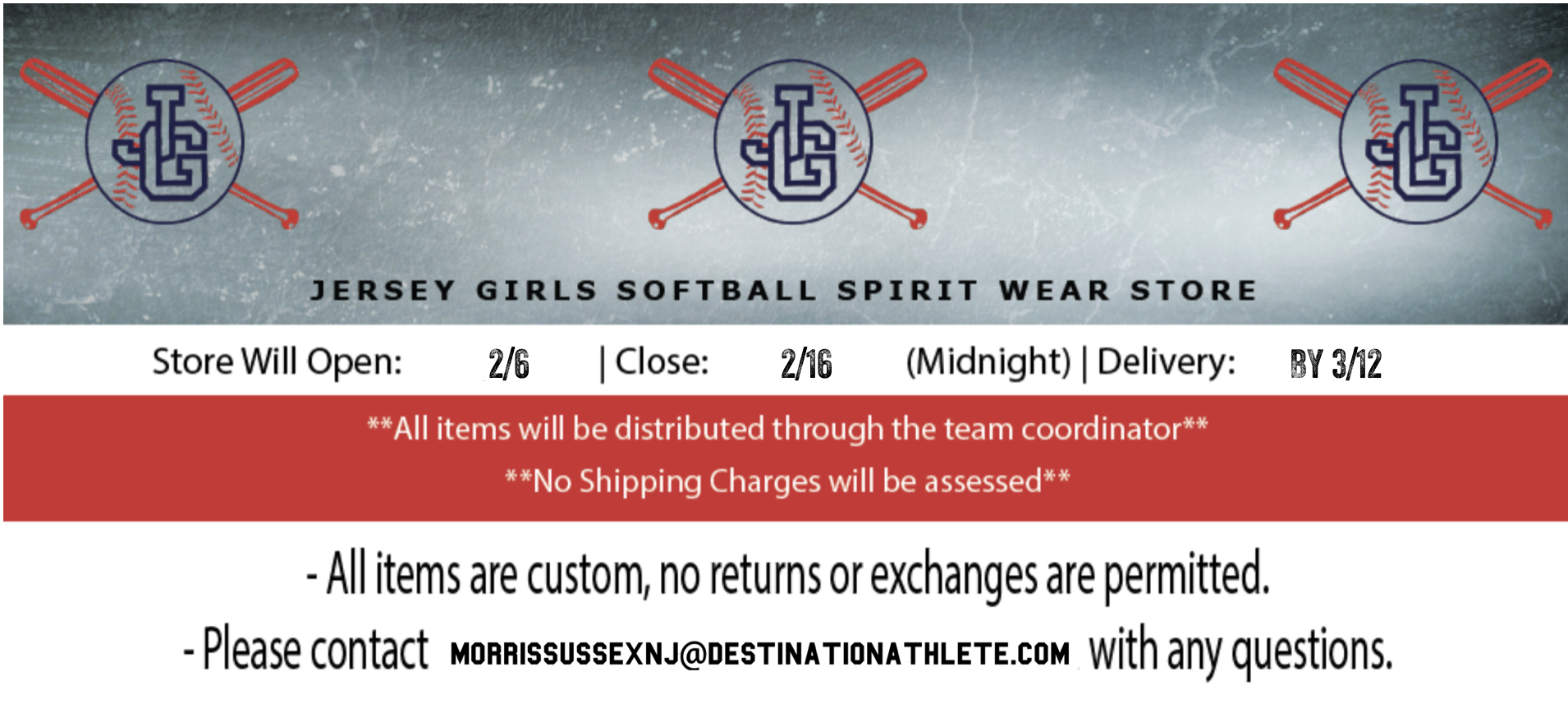 Jersey Girls Softball Spirit Wear