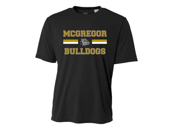 MCGREGOR BULLDOG ADULT DRI FIT BLACK SS